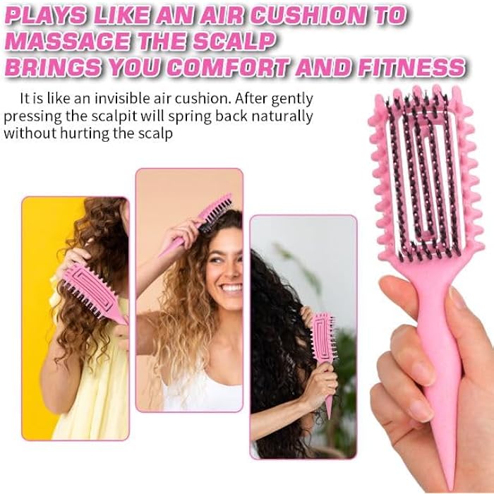 Curl Define Styling Brush,Curly Hair Brush, Wet Dry Detangler Hair Brush,The Essential Tool For S Styling Curls, Achieve Perfectly Defined Curls -1pc -multicolor - Image 5